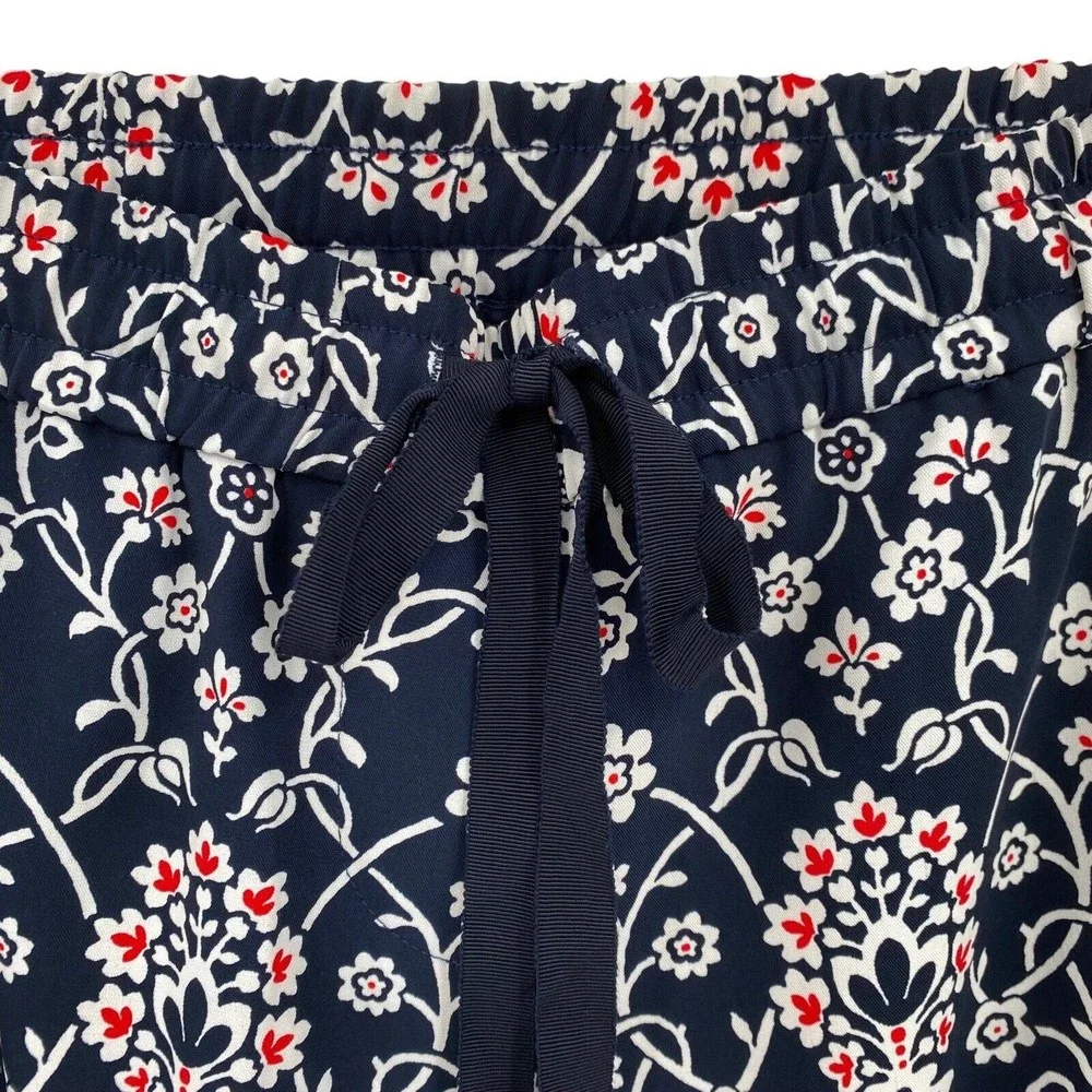 Ann Taylor Loft Women's Pants Red White Blue Pull on Casual Floral Wide Leg S - Picture 5 of 9